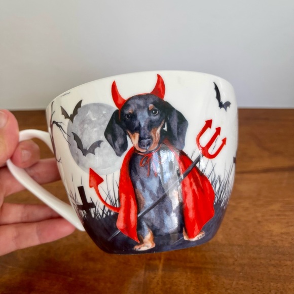 Portobello By Design Bone China Cup Halloween Mug Dachshund Dog Little Devil - Picture 6 of 7
